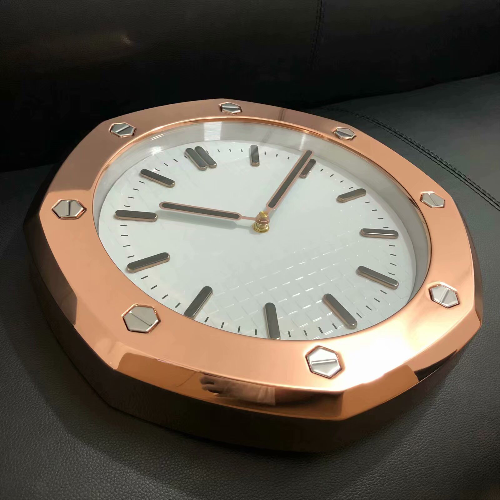 AP Royal-Oak Gold 34cm Wall Clock Rose Gold-White